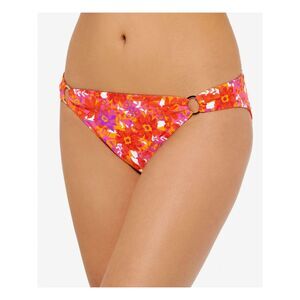 HULA HONEY Women's Orange Ring Detail Bold Bouquet Hipster Swimsuit Bottom XL